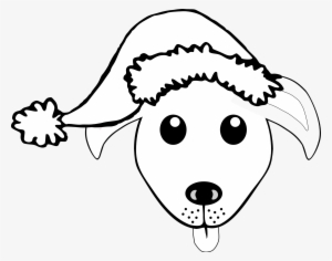 Dog Face Cartoon Grey With Santa Hat Scalable Vector - Christmas Hat