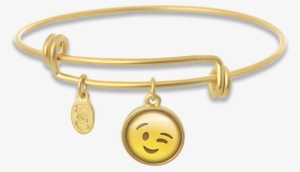 Smiley Face Emoji Adjustable Bangle Bracelet - Bangle