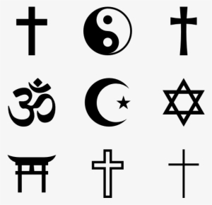 Religion Symbols - Hinduism Buddhism Judaism Christianity And Islam