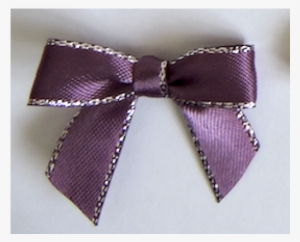 Silver Metallic Edged Satin Ribbon Bows, Colour - Present