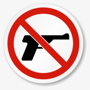 No Guns Permitted Iso Prohibition Safety Symbol Label - No Gun Symbol