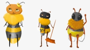 Bee Transparent Worker - Abejas Obrera Zanganos Y Reina