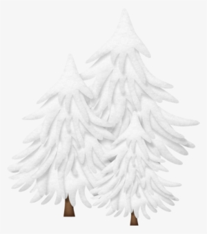 Cafe Clipart - All Snow Covered Pine Trees Clip Art