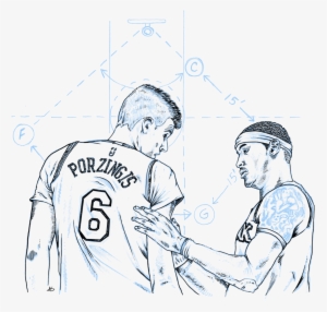 What Have You Learned Playing With Carmelo Anthony - Kristaps Porzingis Drawing