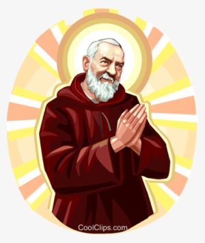 Saint Pio Of Pietrelcina Royalty Free Vector Clip Art - Padre Pio Clipart