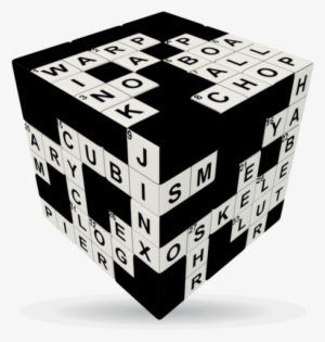 Crossword V-cube 3 Puzzle Cube, With Flat Sides - V Cube Crossword Cube
