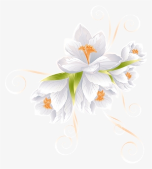 White Flower Decor Transparent Png Clip Art Image - Vector Flowers
