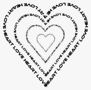 Word Heart Clipart - Black And White Heart Hd