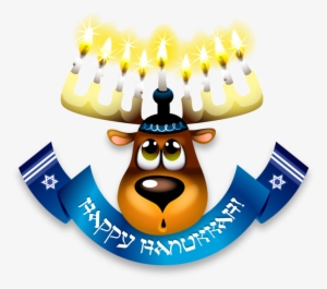 Moose Head With Menorah And Happy Hanukkah Banner