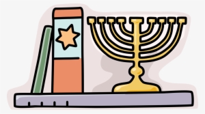 Vector Illustration Of Jewish Chanukah Hanukkah Menorah - Menorah