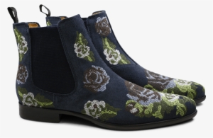 Ankle Boots Keira 6 Suede Navy Embrodery Classic