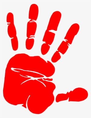 Red Hand Print Clip Art - Hand Print Clip Art Black And White