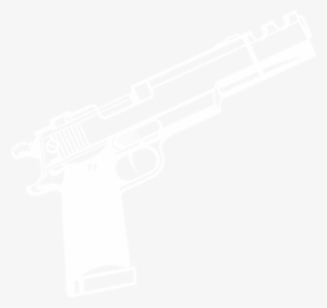 Whitegun Clip Art At Clker - White Pistol With Black Background