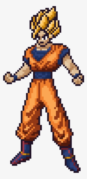 Fanart[oc] Super Saiyan Goku Pixel Art - Gogeta