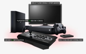 Win Ps4 Pro Or Xbox One X, Gaming Monitor, Hdd, Fightstick - Product Sample