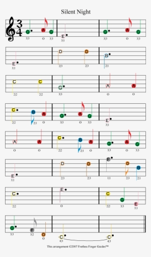 Silent Night Easy Color Coded Violin Sheet Music - Silent Night On Viola Easy