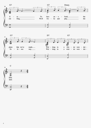 Winter Wonderland Full Manuscript Color Chords Page - Sheet Music