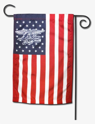 American Flag With Navy Seal Trident In Stars - American Flag And Navy Flag
