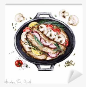 Watercolor Food Clipart - Illustration Watercolor Food Casserole
