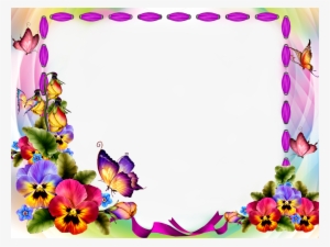 Download Png Image Report - Flowers And Butterflies Borders And Frames