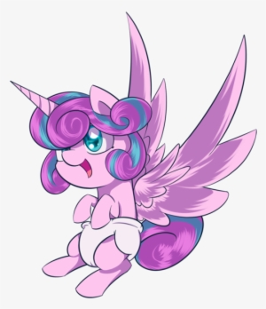 Cute Flurry Heart Big Wings And White Diaper - My Little Pony Flurry Heart Diaper