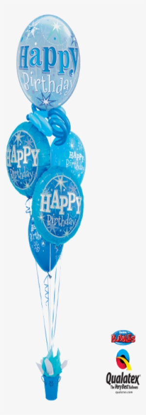 Blue Sparkle Birthday Basket Bouquet - Baby Shower