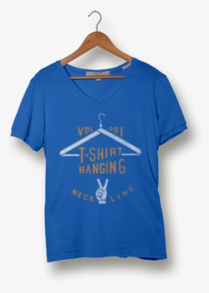 Men T Shirt Blue - T Shirt Hanging Png