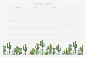 Cactus Meal Planner Notepad - Notepad++