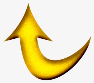 Arrow Curved Up - Gold Curved Arrow Png