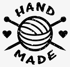 Handmade Rubber Stamp With Crochet Needles And Heart - Crochet Clipart
