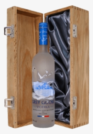 Grey Goose Vodka Presented In A Luxury Hinged Oak Wooden - Hendricks Gin Gift Box