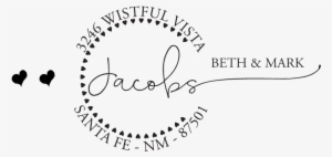 Calligraphy Circle Return Address Stamp - Daughters For Zion Logo