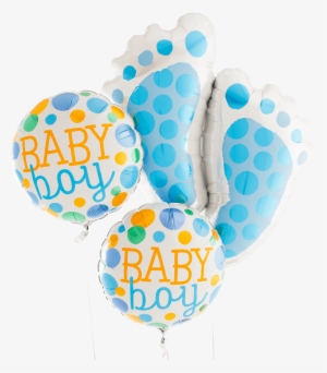 Baby Feet Blue Bunch - 18"pkg Baby Boy Dots