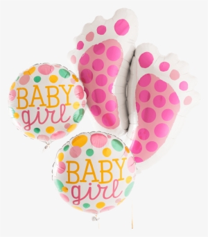 Baby Feet Pink Bunch - Baby Girl Dots 18 Inch Foil Balloon
