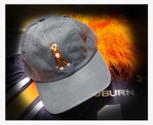 Youth Navy Adjustable Hat With Embroidered Standing - Aubie The Tiger