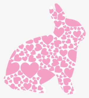 Silhouette, Heart, Pink, Spring, Bunny, Holiday, Easter - Rabbit