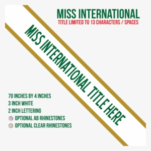 Miss International Sash