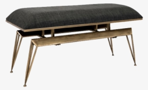 Draper Charcoal Linen Bench