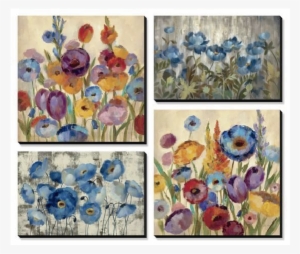1 - Canvas Art Set: Vassileva's Garden Hues, 42x50in.