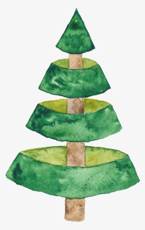 Pintado A Mano De Cortar El Arbol De Navidad Arbol - Illustration
