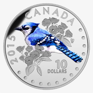 Fine Silver Coloured Coin Colourful Songbirds Of Canada - Blue Jays Silver Coin