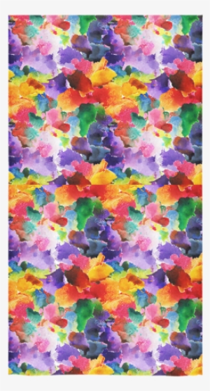 Vibrant Flower Watercolor Bath Towel