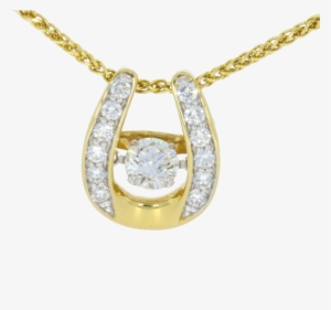 18ct Yellow Gold Diamond Horseshoe & Chain Certificated - Horse