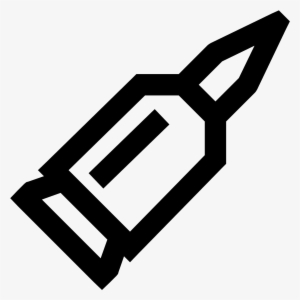It's A Logo Of A Pointed Bullet Still In It's Casing - Flat Bullets Icon Png