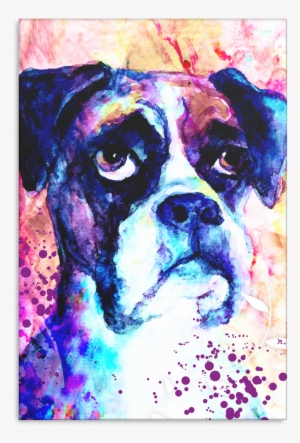 Boxer Canvas P04 - Pensive Boxer Dog Pop Art Painting