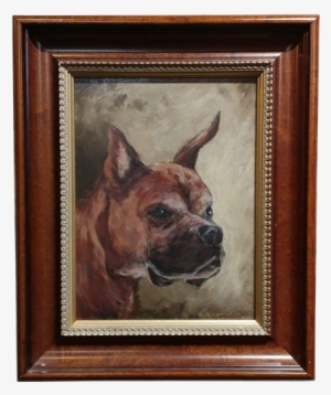 Portrait Of A Boxer Dog -impressionist - Oil Painting