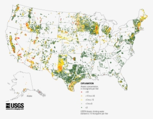 Map Of Arsenic In Groundwater Of The United States - Arsenic In Groundwater