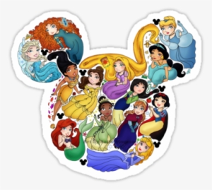 "princess Mickey Ears" Stickers By Redhead-k - Disney Princesse Dans Mickey