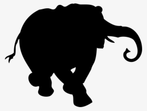 Elephant, Black, Running, Mammal, Wildlife, African - Animal Silhouettes Clip Art