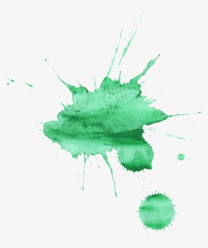Green Splatter Png Download - Watercolor Painting